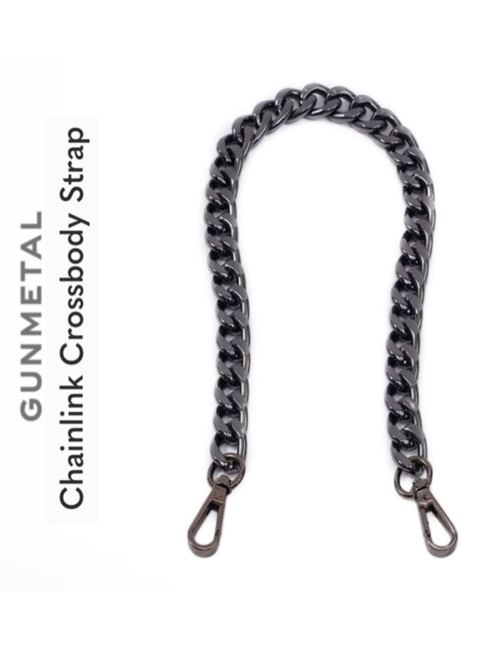 Gunmetal Chunky Chainlink Crossbody Purse Strap NWOT